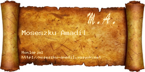 Moseszku Amadil névjegykártya